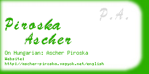 piroska ascher business card